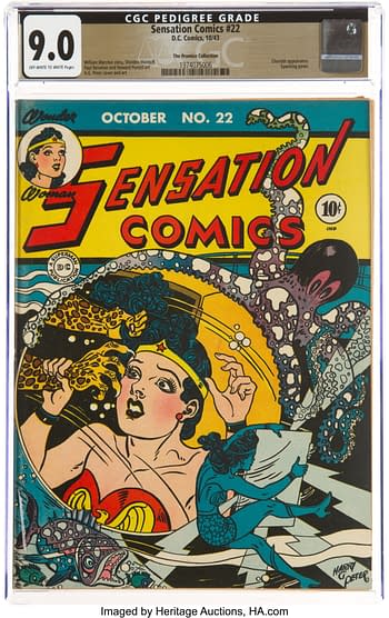 Sensation Comics #22 The Promise Collection Pedigree (DC, 1943) CGC VF/NM 9.0 Off-white to white pages.