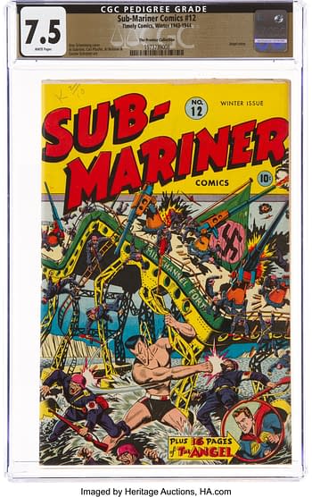 Sub-Mariner Comics #12 The Promise Collection Pedigree (Timely, 1943) CGC VF- 7.5 White pages.