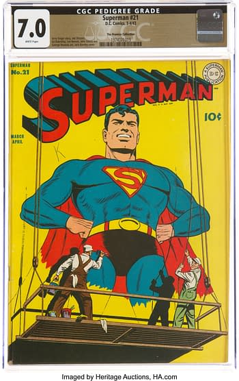 Superman #21 The Promise Collection Pedigree (DC, 1943) CGC FN/VF 7.0 White pages.