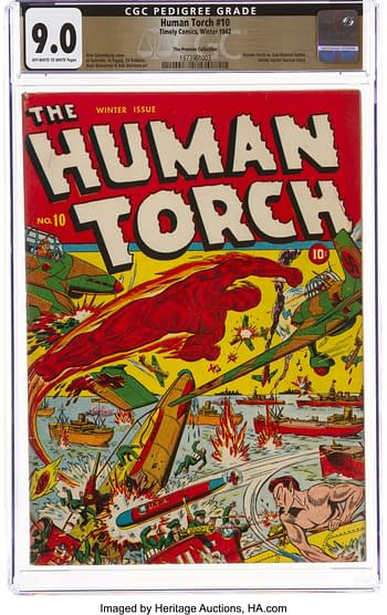 The Human Torch #10 The Promise Collection Pedigree (Timely, 1942) CGC VF/NM 9.0 Off-white to white pages