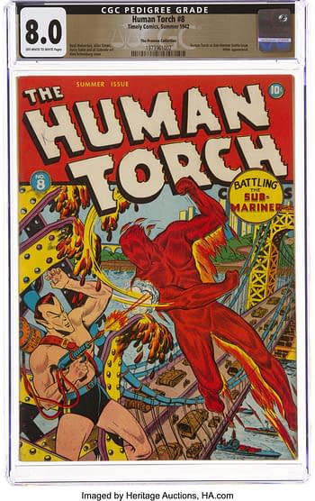 The Human Torch #8 The Promise Collection Pedigree (Timely, 1942) CGC VF 8.0 Off-white to white pages