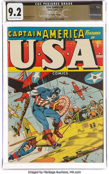 USA Comics #8 The Promise Collection Pedigree (Timely, 1943) CGC NM- 9.2 Off-white to white pages.