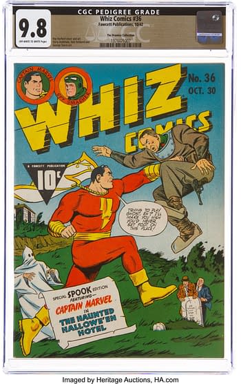 Whiz Comics #36 The Promise Collection Pedigree (Fawcett Publications, 1942) CGC NM/MT 9.8 Off-white to white pages