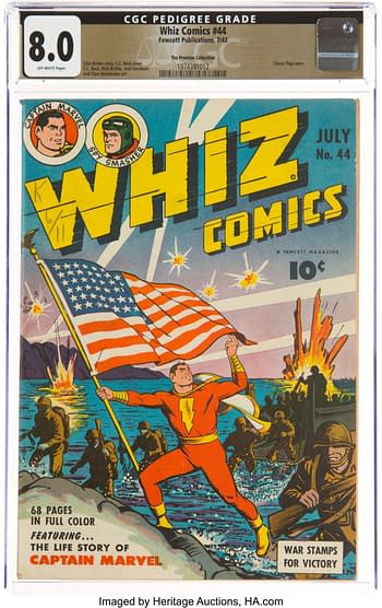 Whiz Comics #44 The Promise Collection Pedigree (Fawcett Publications, 1943) CGC VF 8.0 Off-white pages.