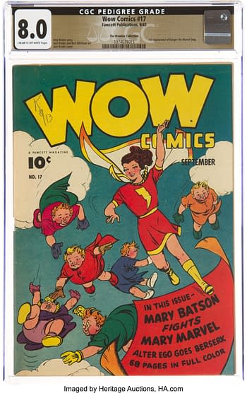 Wow Comics #17 The Promise Collection Pedigree (Fawcett Publications, 1943) CGC VF 8.0 Cream to off-white pages.