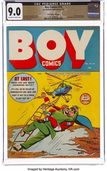 Boy Comics #14 The Promise Collection Pedigree (Lev Gleason, 1944) CGC VF/NM 9.0 Off-white to white pages
