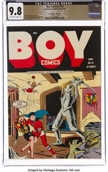 Boy Comics #16 The Promise Collection Pedigree (Lev Gleason, 1944) CGC NM/MT 9.8 Off-white to white pages