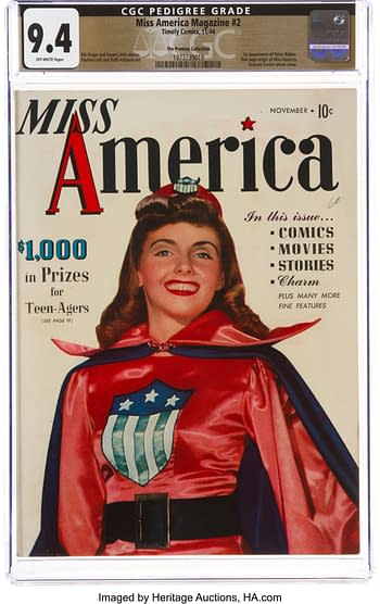 Miss America Magazine V1#2 The Promise Collection Pedigree (Timely, 1944) CGC NM 9.4 Off-white pages