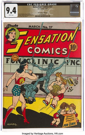 Sensation Comics #27 The Promise Collection Pedigree (DC, 1944) CGC NM 9.4 White pages