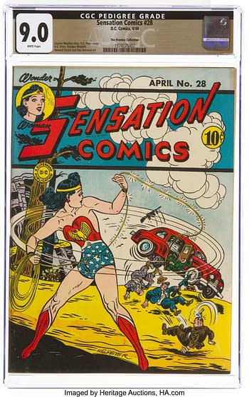 Sensation Comics #28 The Promise Collection Pedigree (DC, 1944) CGC VF/NM 9.0 White pages