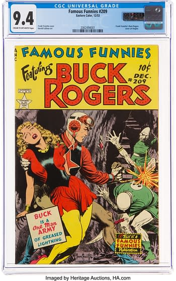 Famous Funnies #209 (Eastern Color, 1953), Frank Frazetta Buck Rogers cover.