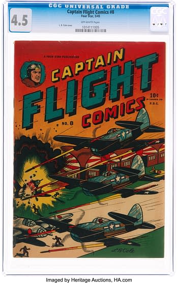 L.B. Cole Covers 1945's Captain Flight Comics, up for Auction