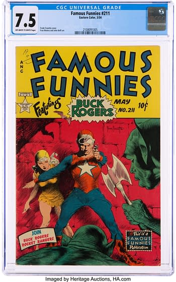 Famous Funnies #211 (Eastern Color, 1954), Frank Frazetta Buck Rogers cover.