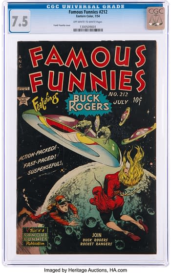 Famous Funnies #212 (Eastern Color, 1954), Frank Frazetta Buck Rogers cover.