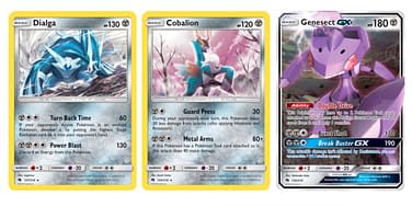 Cartas Pokémon TCG - Genesect-GX – Metal – HP180 Basic Pokemon Ability:  Double Cassette You may attach up to 2 Pokemon Tool cards to this Pokemon.  (If this Ability stops working, discard