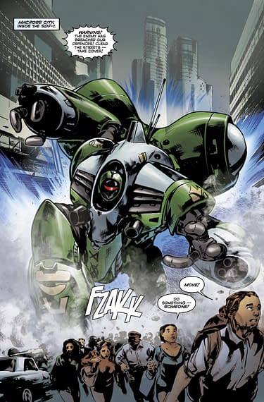 The SDF-1 Makes a Blazing Return to Earth in Robotech #16