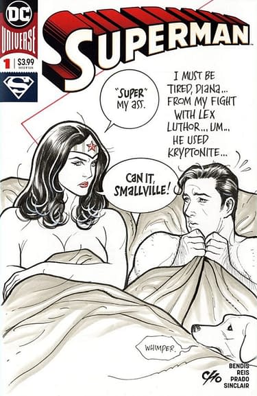 Frank Cho's Wonder Woman Sleeping With Spider-Man & Superman