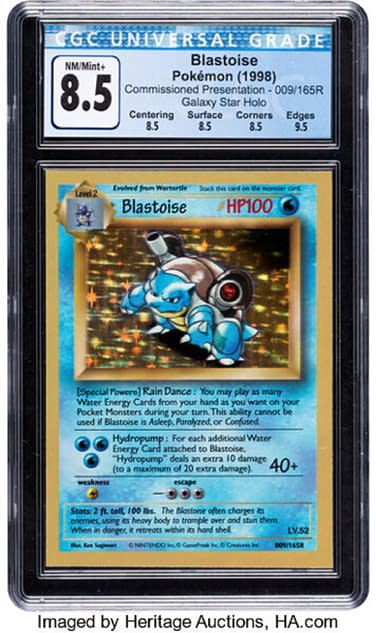 Pokmon TCG 8.5-Graded "Galaxy Star" Blastoise Card On Auction