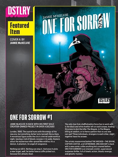 One For Sorrow #1 & Big Burn #1 in Dstlry June 2024 Solicits