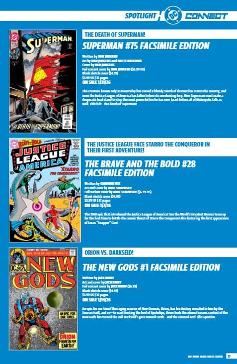 DC Comics January 2026 Full Solicits And Solicitations