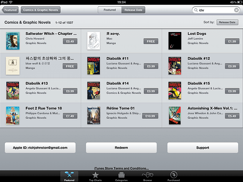 Apple's iBookstore Loads Up With New Graphic Novels