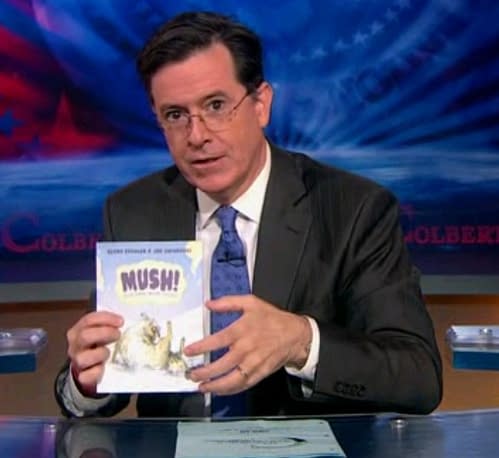 Stephen Colbert Plugs One Of His Writers' New Graphic Novel, Mush!