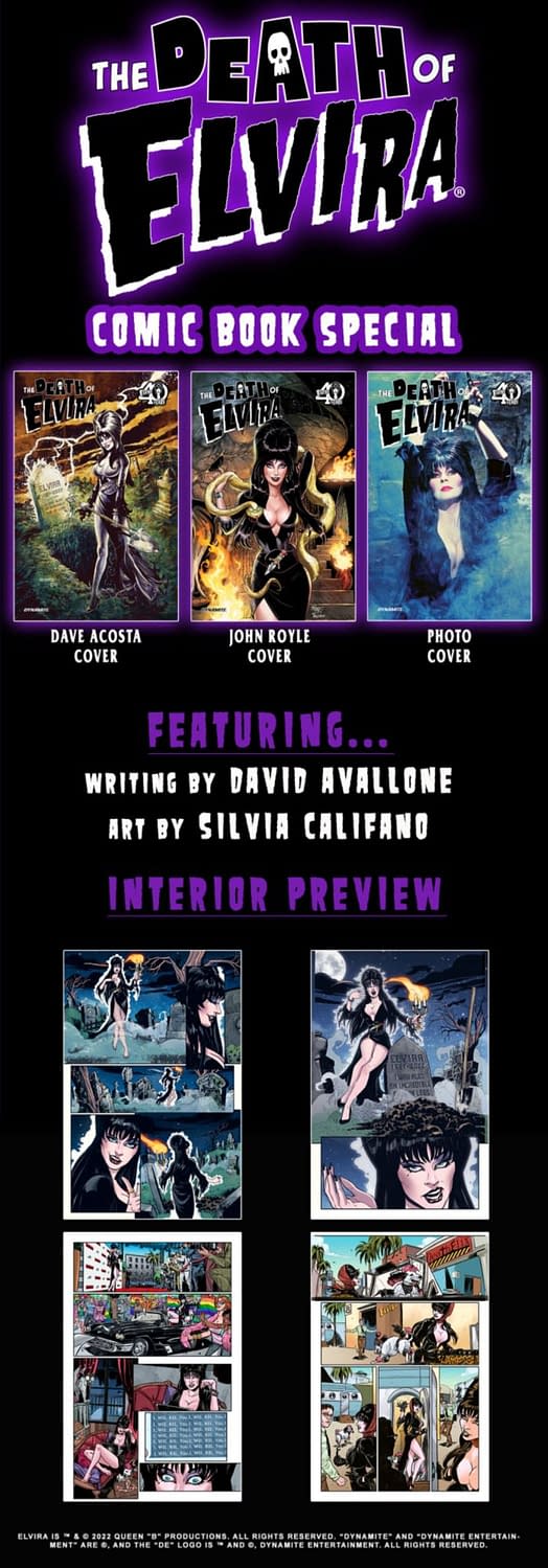 Dynamite Crowdfund The Death Of Elvira Comic Book