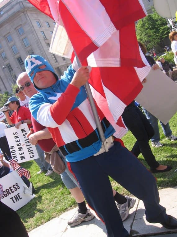 Captain America Shows Up At Tea Party