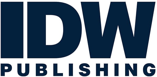 The logo for IDW Publishing is, despite all appearances, not a trash can on fire.