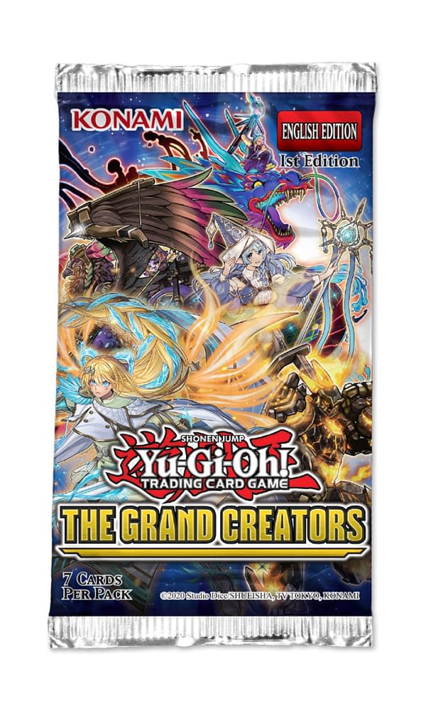 A look at The Grand Creators pack for Yu-Gi-Oh! TCG, courtesy of Konami.