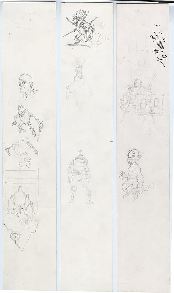 The Very Earliest 1992 Hellboy Sketches By Mike Mignola At Auction