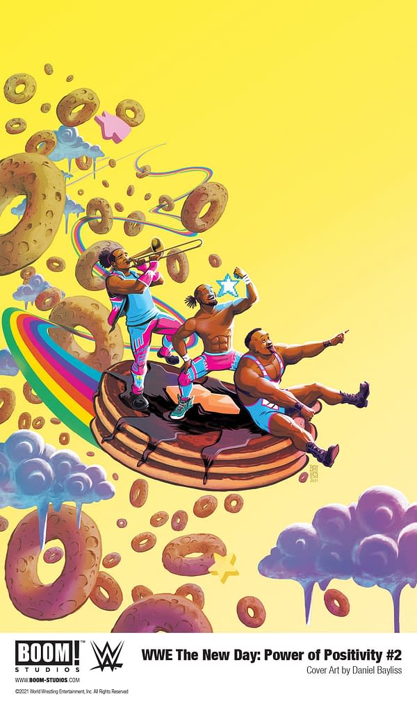 Art from WWE The New Day: Power of Positivity by Evan Narcisse, Austin Walker, and Daniel Bayliss.
