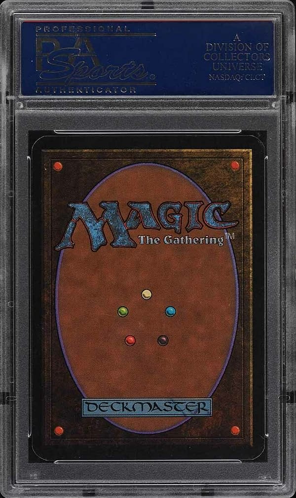 The front face of the gem mint-graded Alpha Black Lotus finalized on eBay. This Magic: The Gathering card is a treasure beyond words.