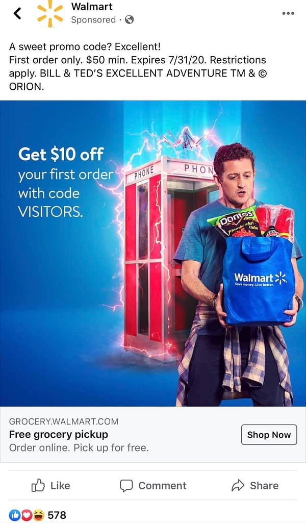 Bill and Ted's New Journey Includes Advertising For Walmart