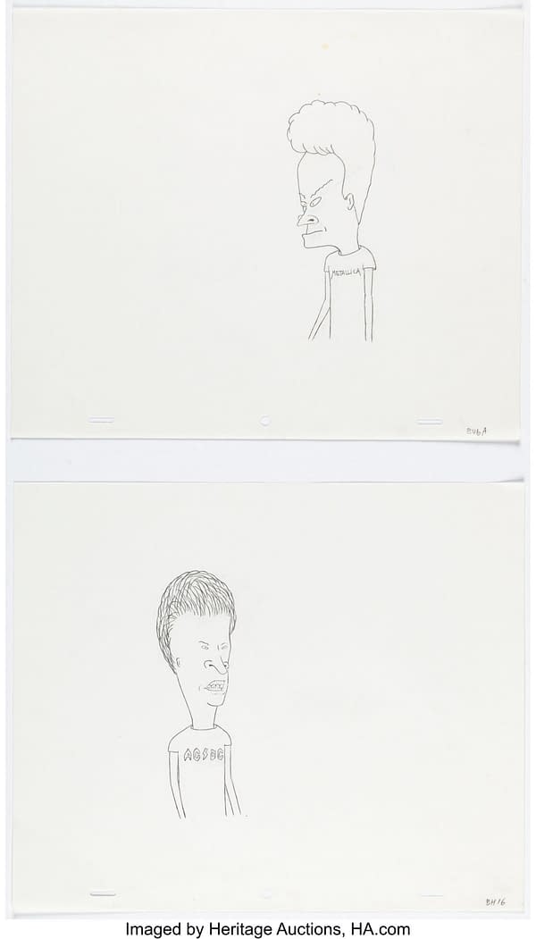 Beavis and Butt-Head Production Cels and Animation Drawing Group of 4. Credit: Heritage Auctions