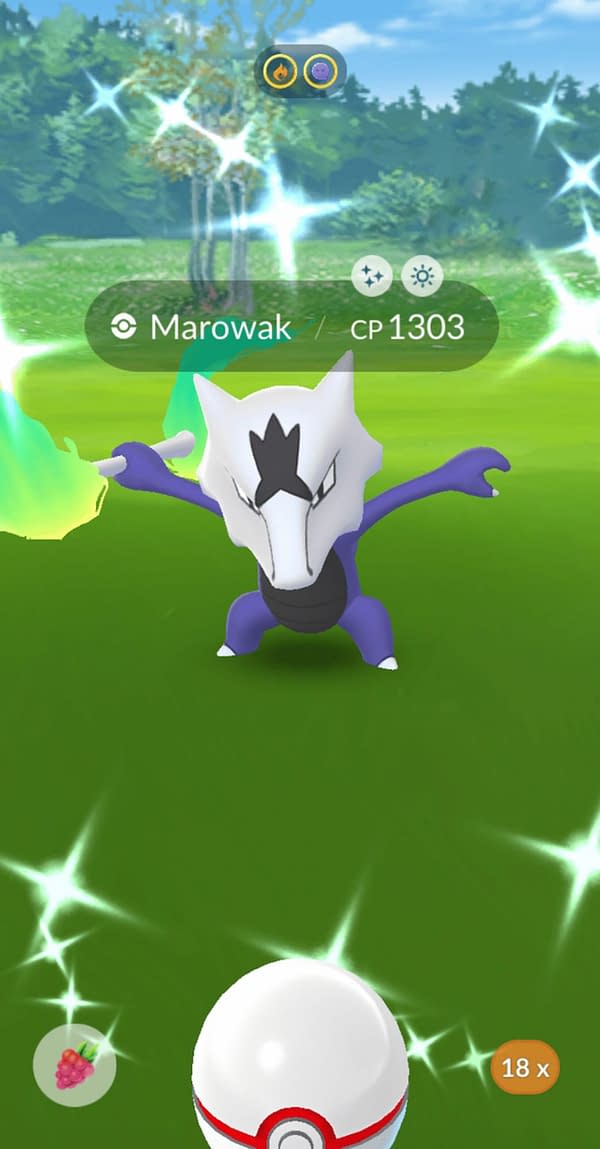 Shiny Alolan Marowak in Pokémon GO. Credit: Theo Dwyer's account.
