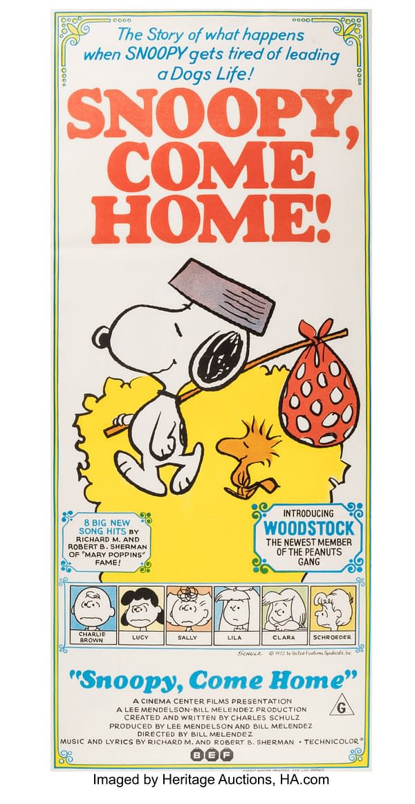 Snoopy, Come Home! Australian Daybill Movie Poster. Credit: Heritage Auctions