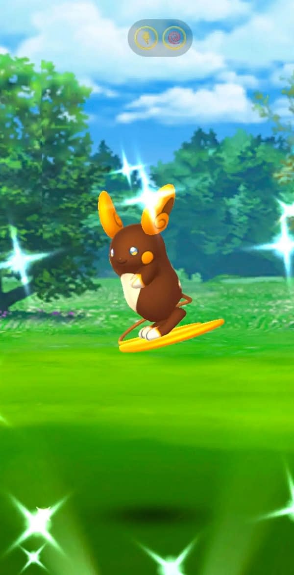 A reward for solo defeating an Alolan Raichu could sparkle for you. Credit: Niantic