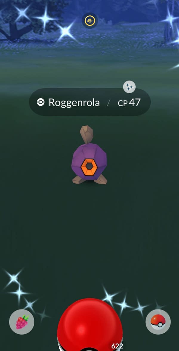 Shiny Roggenrola was released for the Pokémon GO Unova Week event. Credit: Niantic