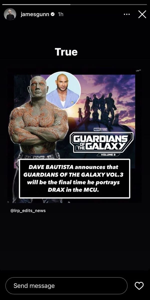 Guardians of the Galaxy Vol. 3: James Gunn Confirms Drax's Last Appearance