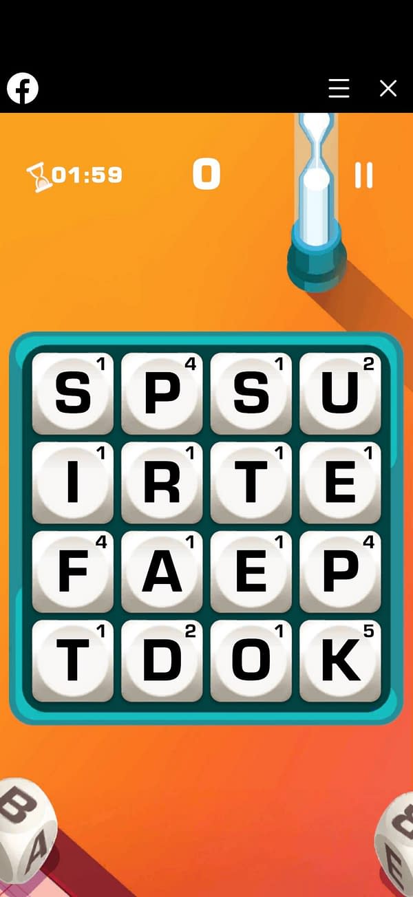 Boggle With Friends Has Launched On Facebook Instant Games
