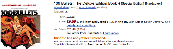 Glitchwatch: 100 Bullets Deluxe Book 4 For Under A Tenner
