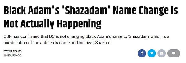 So Why Did We Think DC Comics Was Calling Black Adam Shazadam Anyway?
