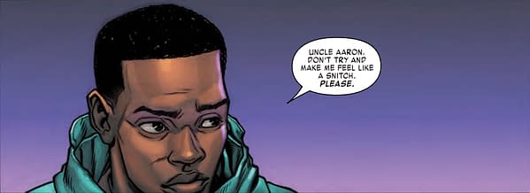Snitching on Uncle Prowler in Miles Morales: Spider-Man #7 (Preview)