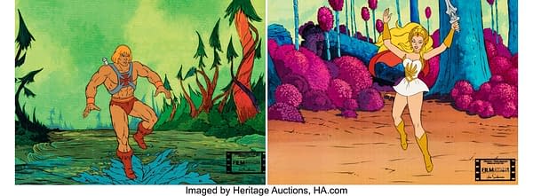 He-Man and She-Ra production cels. Credit: Heritage Auctions