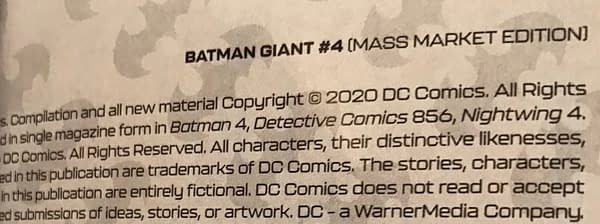 Comic Stores Get #Walmart Edition of #BatmanGiant #4 From DC This Week. Image from source.