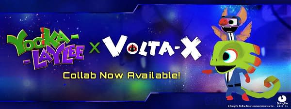 The worlds of Yooka-Laylee and Volta-X collide! Courtesy of GungHo Online.