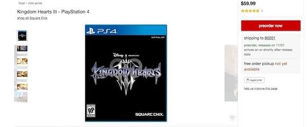 Target May Have Leaked the Release Date for Kingdom Hearts III