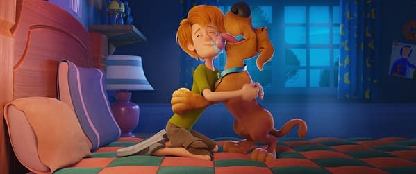 Copyright: © 2019 WARNER BROS. ENTERTAINMENT INC. Photo Credit: Courtesy of Warner Bros. Pictures Caption: (L-r) Young Shaggy and young Scooby-Doo in the new animated adventure 