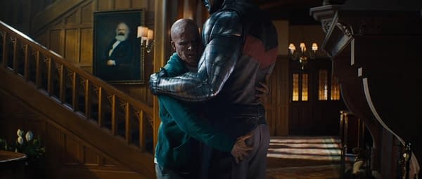 Wade hugging Colossus in Deadpool 2